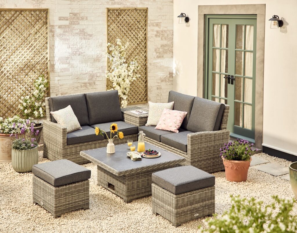 Tenby Mini Corner Garden Dining Set With Storage 5056771098529